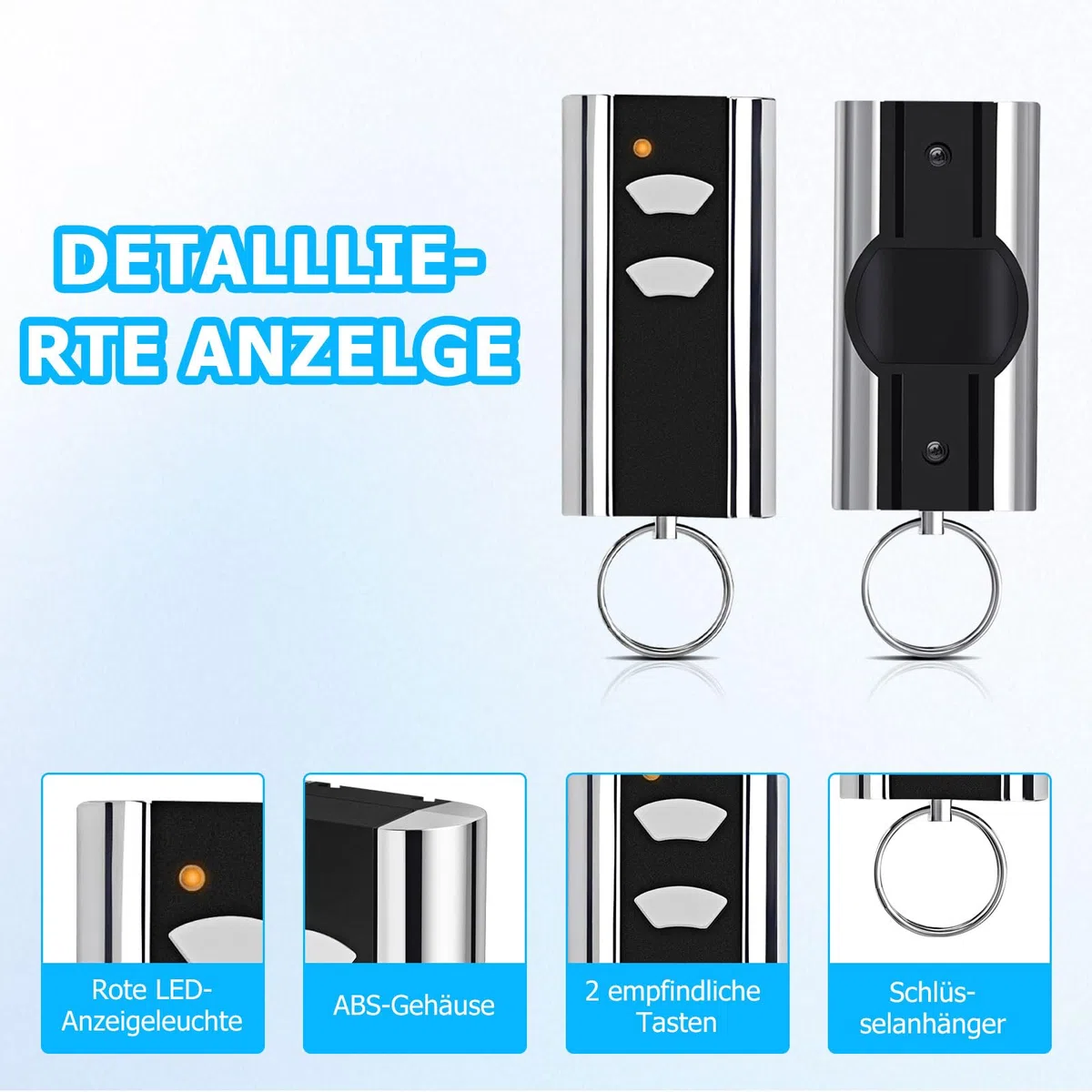2 Stück Ersatz für Normstahl handsender, Garagentoröffner 433,92MHz 2 Kanäle, Kompatibel mit Normstahl Entrematic RCU 433-2, RCU 433-4, EA433 2KM, EA433 2KS, T433-4