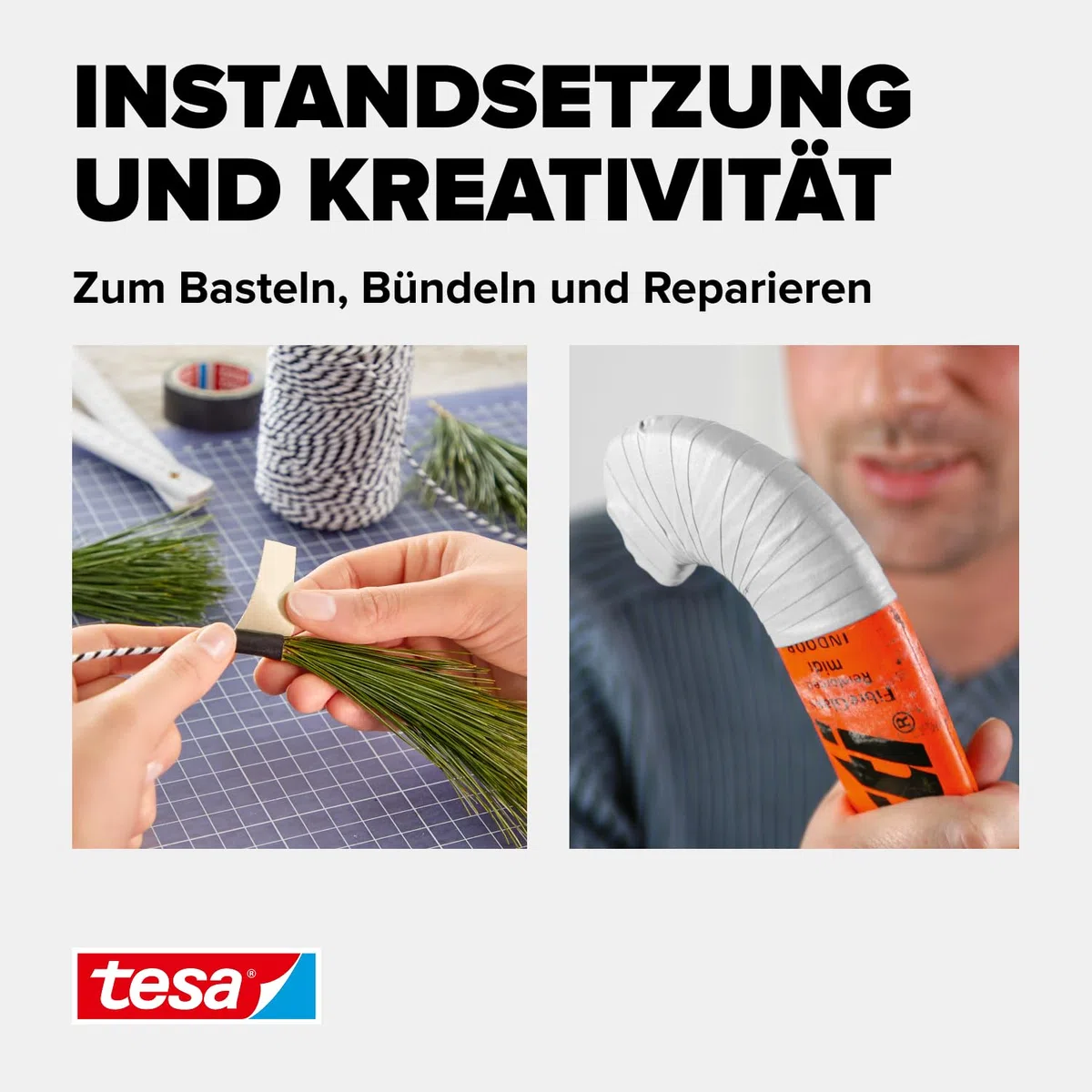 tesa extra Power Perfect Gewebeband - Gewebeverstärktes Ductape zum Basteln, Reparieren, Befestigen, Verstärken und Beschriften - Weiß - 25 m x 19 mm