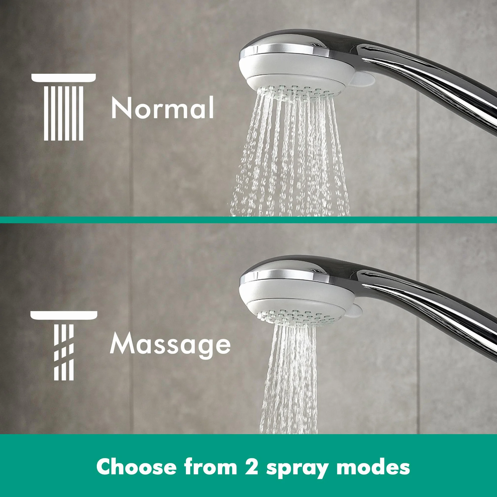 hansgrohe Crometta 85 - Duschkopf, Handbrause mit 2 Strahlarten, runde Duschbrause (⌀ 85 mm), Brausekopf mit Antikalk-Funktion, Chrom