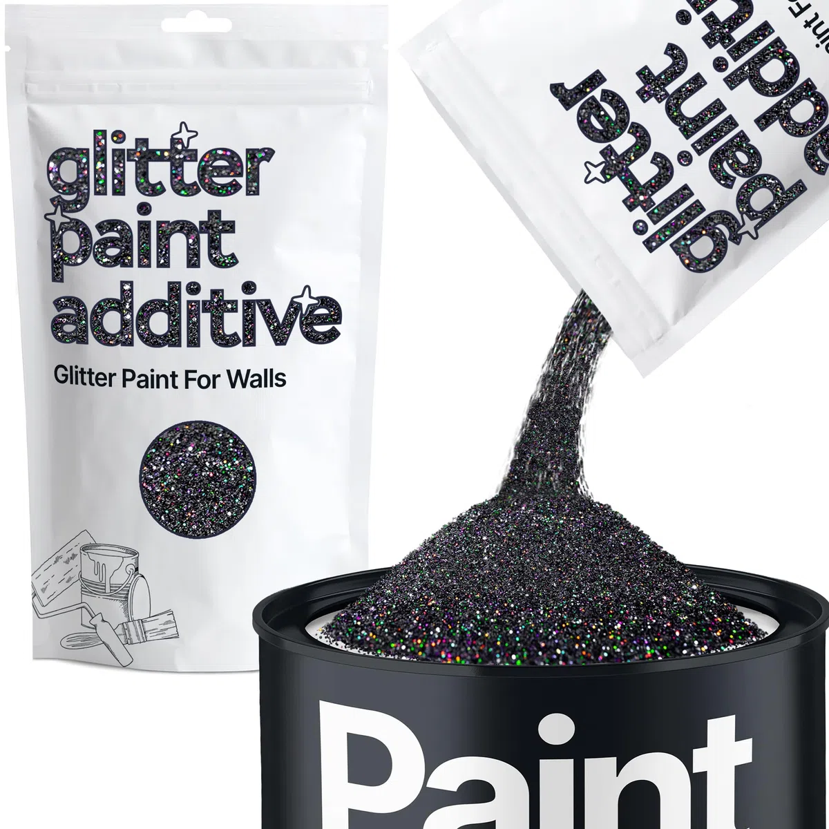 Hemway Glitzeradditiv, Zusatz für Dispersionsfarben auf Wasserbasis, 110 g, mehrfarbig