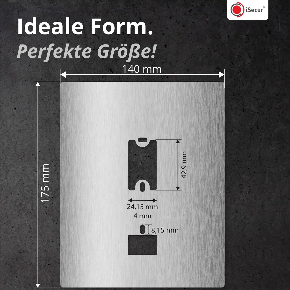 iSecur Blende passend für Blink Akku-Videotürklingel aus Edelstahl I Video-Doorbell I Klingelschild I 140 x 175 mm I Türstation Platte für Klingel I az186