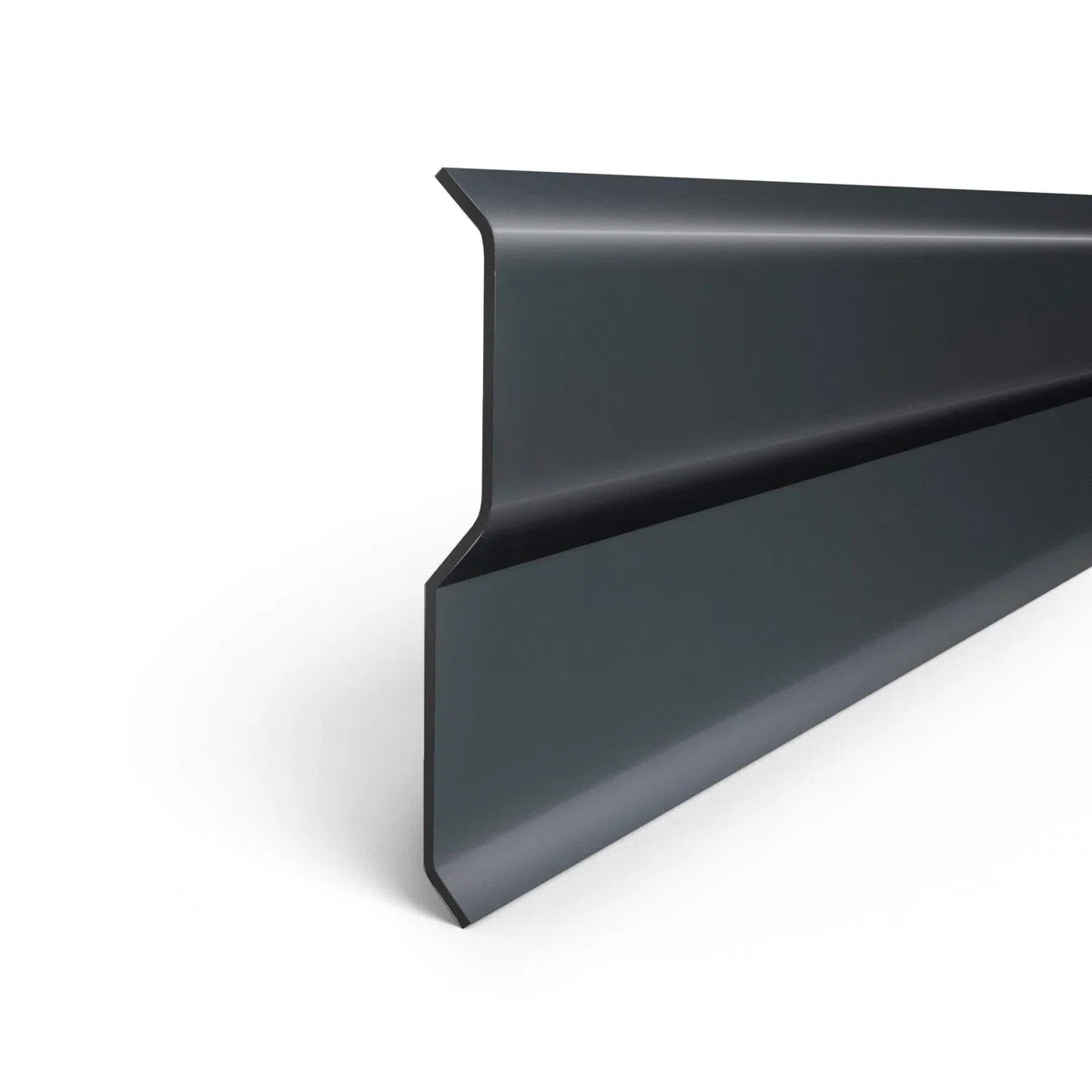 DQ-PP Wandabschlussleiste – 2 m Lang – 77mm Breit – Graphit – Aluminium – Kamin – Wandanschlussprofil – Dachabdeckung – Kappleiste – Dachabschlussblech – Dacheindeckung – Aluschiene