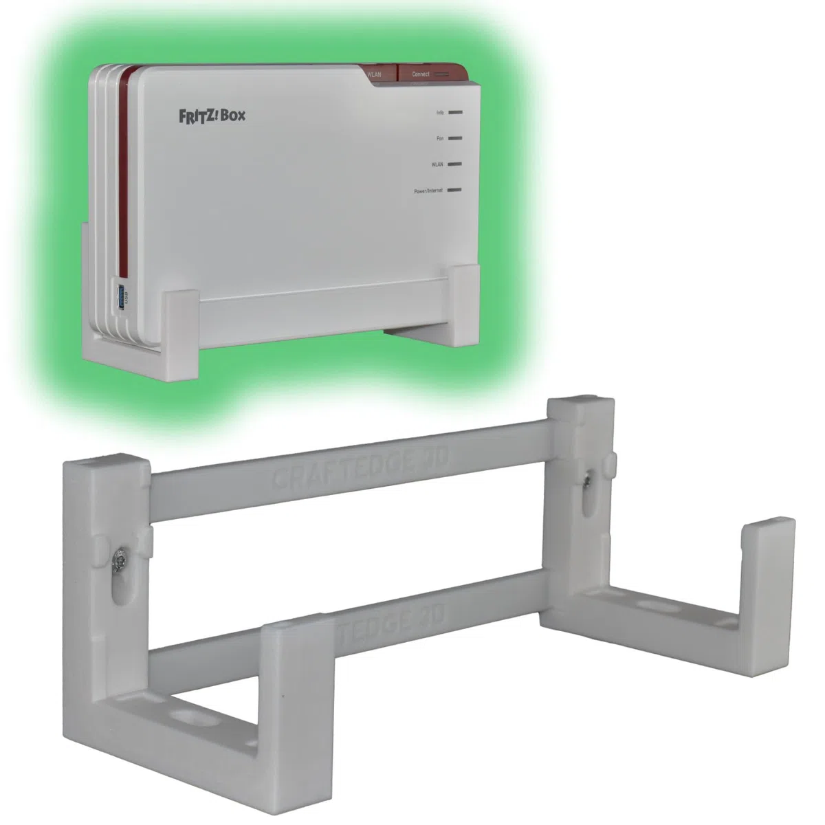 EasyClick passgenauer Wandhalter für AVM Fritz!Box 5690 Pro | auch als Deckenhalterung, sicher einrastend, in jeder Richtung montierbar, inklusive Montagematerial. 5 cm Wandabstand.