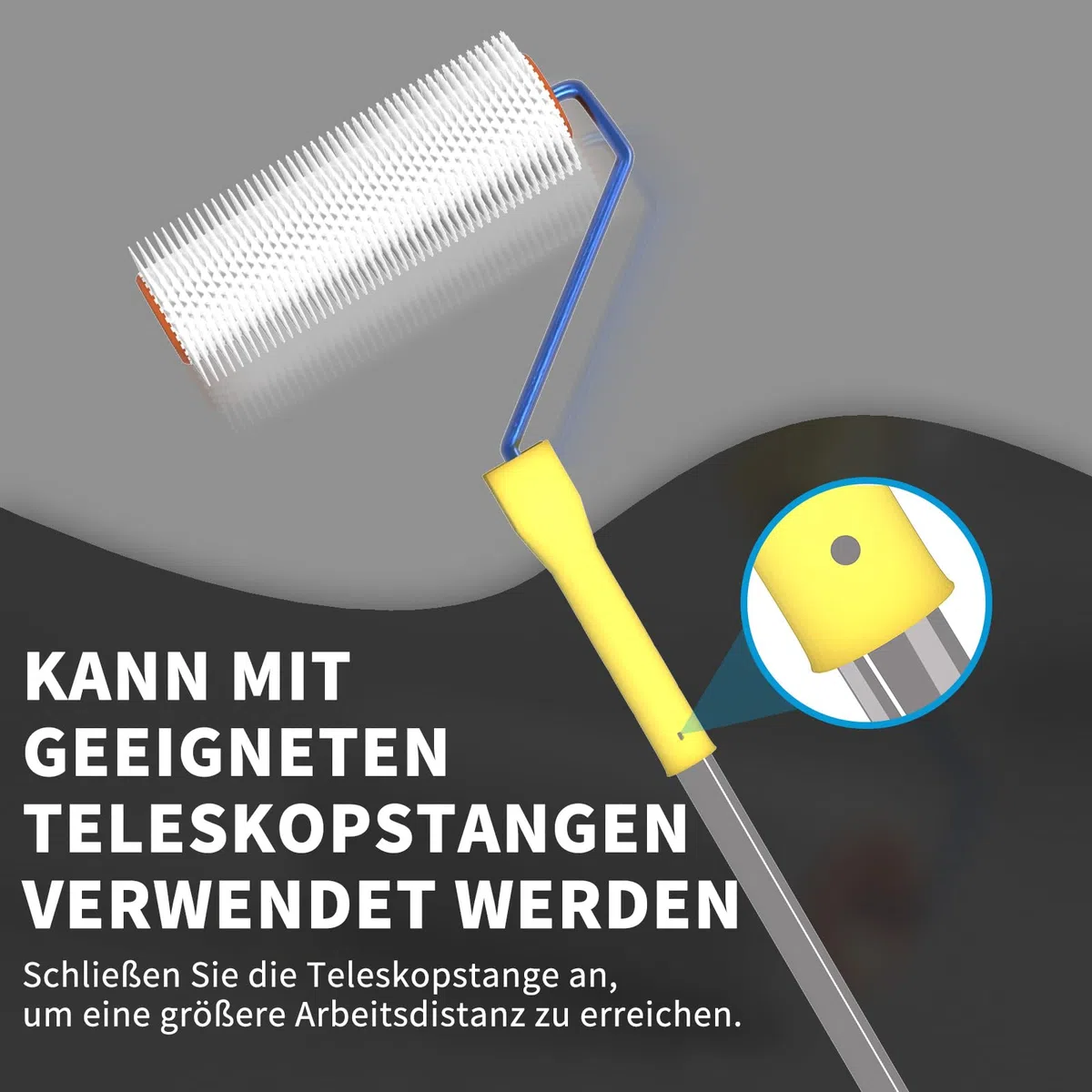 Entlüftungsroller 23 cm, Stachelwalze zur Entlüftung von Bodenbeschichtungen, Epoxidharz Bodenbeschichtung Werkzeug für Ausgleichsmasse Boden