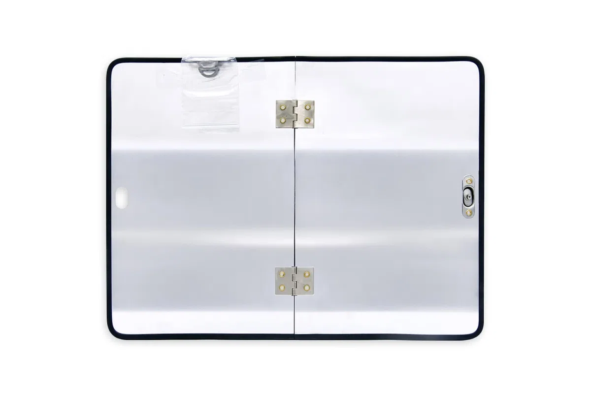 ADR-Tafel vertikal klappbar | Aluminium | Warntafel zur Kennzeichnung von Gefahrguttransportern | mit oder ohne Kantenschutz | Gefahrstoff | 400 x 300mm | Reflexionsklasse RA1/A (mit Kantenschutz)
