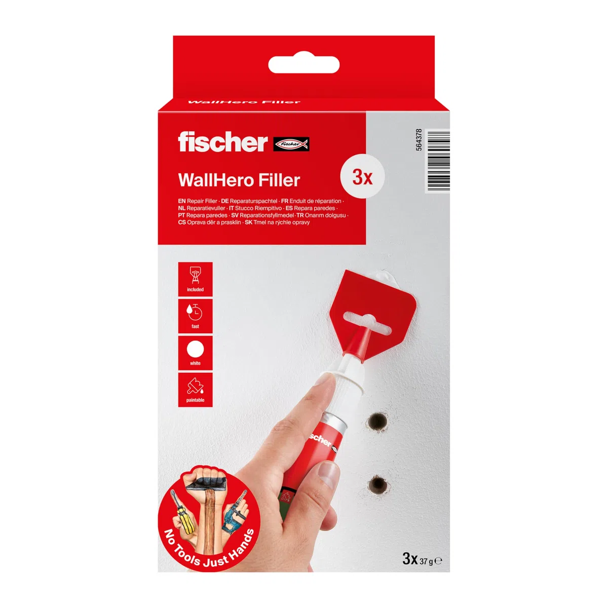fischer Spachtelmasse GOW Reparaturspachtel Multipack, 70ml