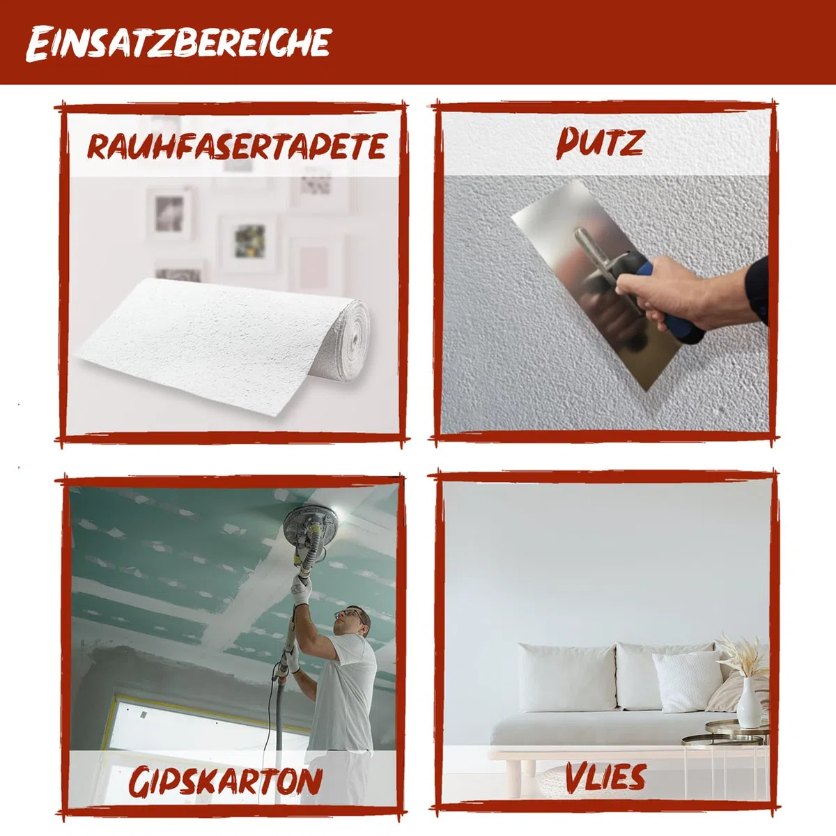 Meisterweiß (versch. Größen) Wandfarbe, weiss (2,5L), hohe Deckkraft
