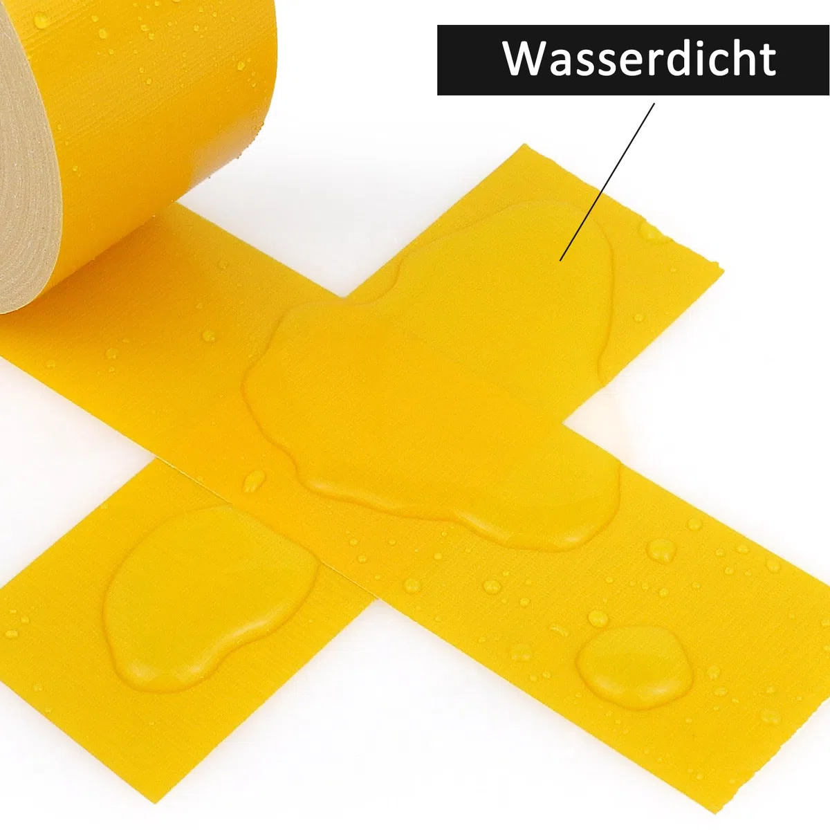 BOMEI PACK Gelb Panzertape Wasserfest 75 mm x 30 m - Gelb Panzertape Gaffer Tape Gewebeklebeband - Gewebeband - Panzerband Extra Stark - Duct Tape - Wasserdichtes Klebeband