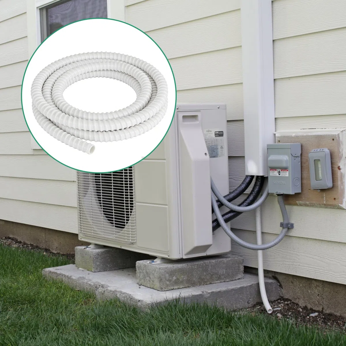 CPROSP Kondensatschlauch Ø16mm (5m), Kondensatschlauch Klimaanlage aus PVC, UV-beständig Ablaufschlauch Klimaanlage, Zuschneidbar, Flexibler Schlauch für Klimaanlagen, Split-Klimageräte