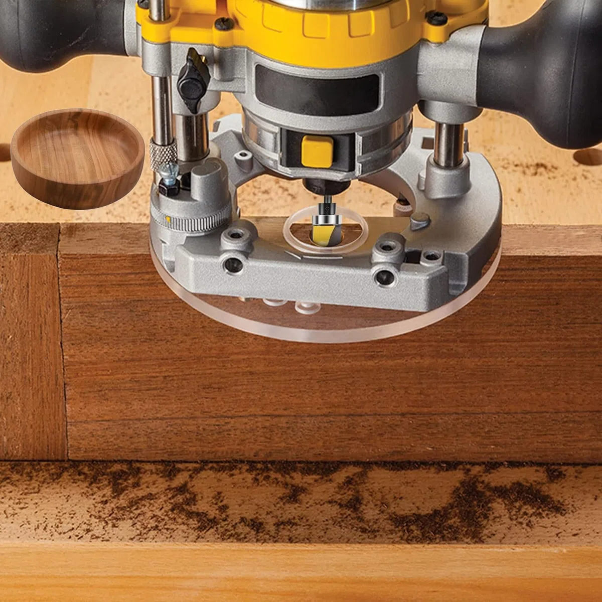 3 Stück Schüssel & Tablettfräser Hohlkehlfräser 1/4 Zoll Schaft Tablett Vorlage Fräser Bit mit Führungslager,Modell Nutfräser Holz Fräser für Oberfräse für Holzbearbeitung Möbelbau