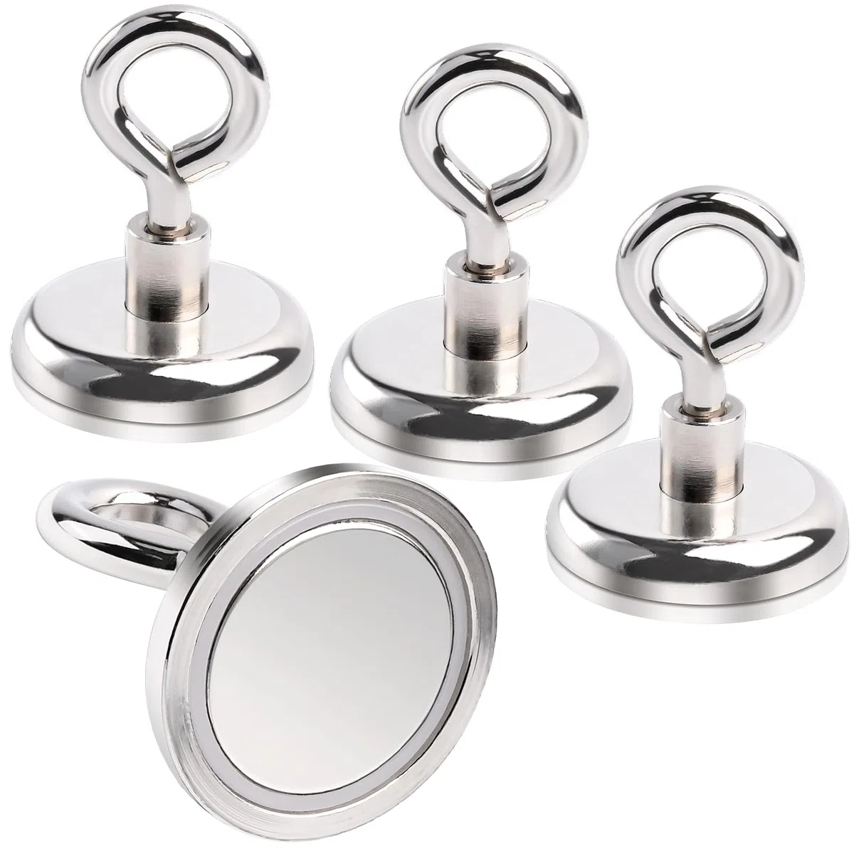 36MM Stück Magnethaken,Magnet Haken, Zugkraft 45kg Neodym Magnet Haken hält,4 Stück Super Starker Magnete mit Haken, Magnetischer Haken Einsatzbereich Küche Badezimmer Garage Büro