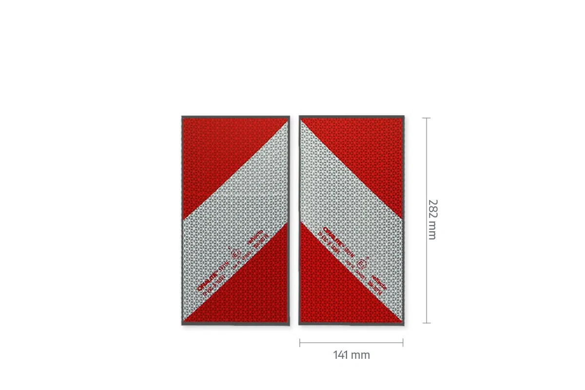 Magnetische Reflecto Kfz-Warnmarkierung aus Orafol ORALITE 5921M in vielen Varianten (Reflexfolie, 2 x 141mm x 282mm)