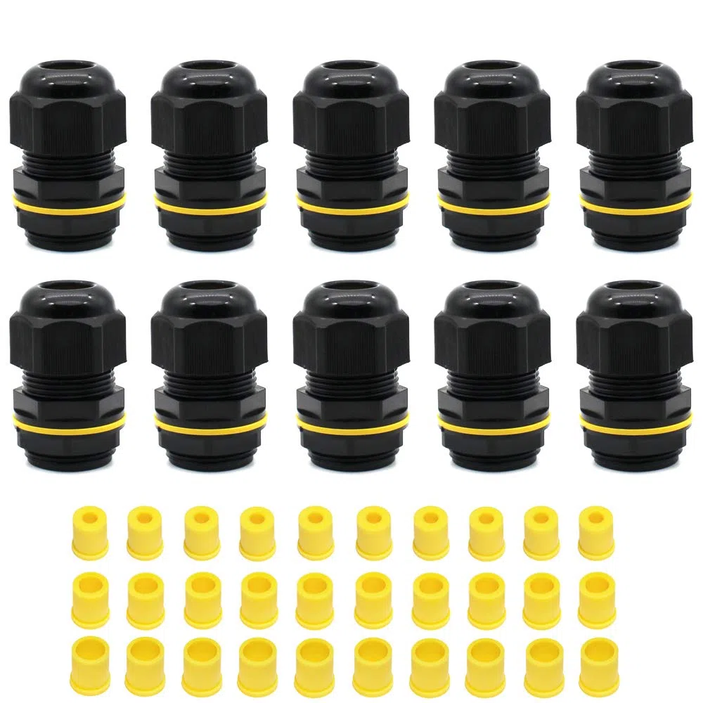 M25 Kabelverschraubung Set, HUYU wasserdichte IP68 verstellbare Kabel Steckverbinder, wasserdichter Stecker für Box, verstellbar Kabel Stopfe mit Gegenmutter für 4-14 mm Kabel, 10 Stück