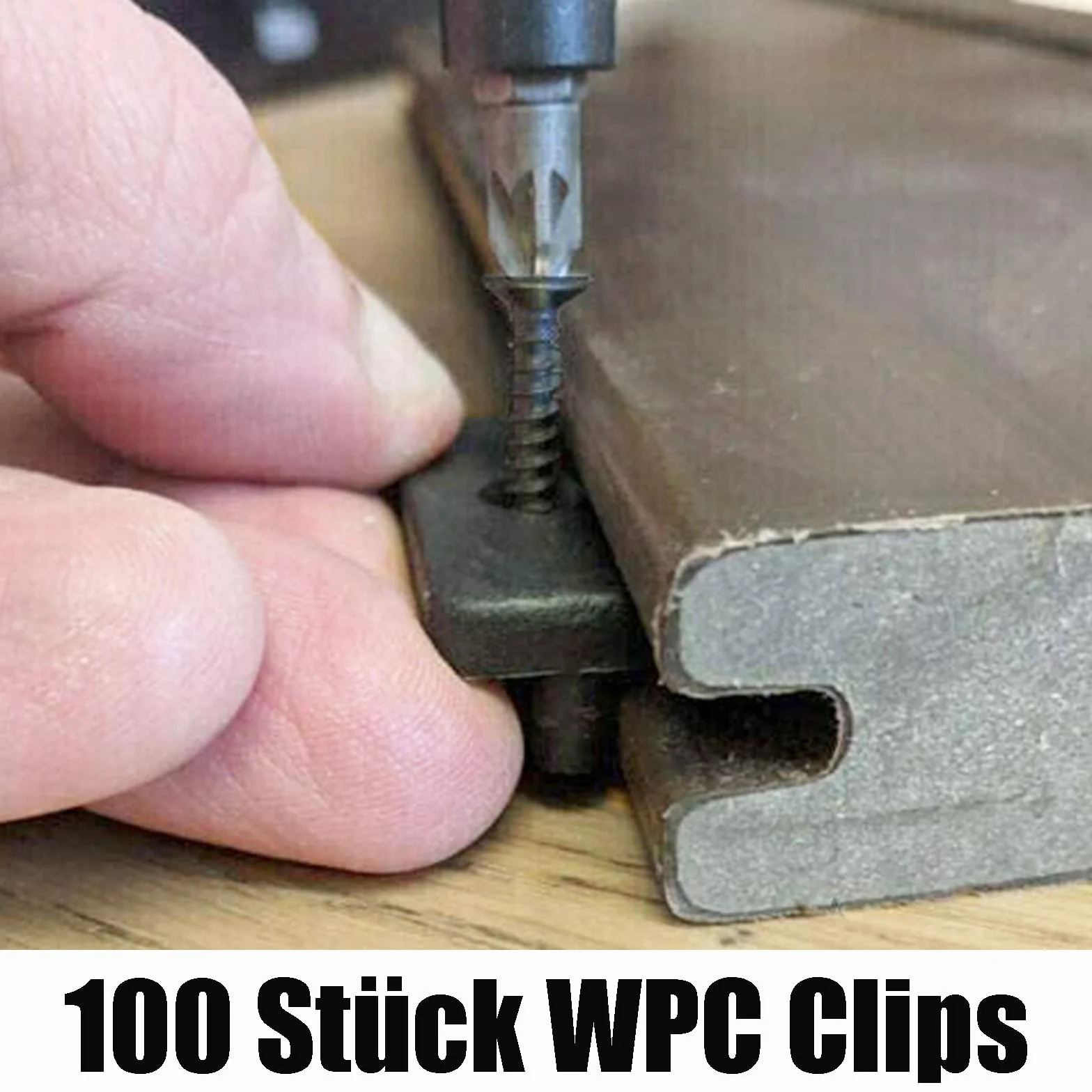 100 Stück WPC Clips, Versteckte Terrassendielen Befestigung Board Clips, 6 mm Terrassenclips Kunststoff für WPC Terrassendielen/BPC Dielen, Schwarz T Clip mit Schwarz Schrauben